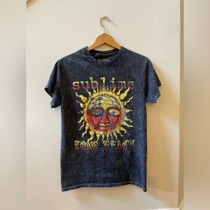 Sublime Long Beach Acid Wash Graphic Tee Shirt